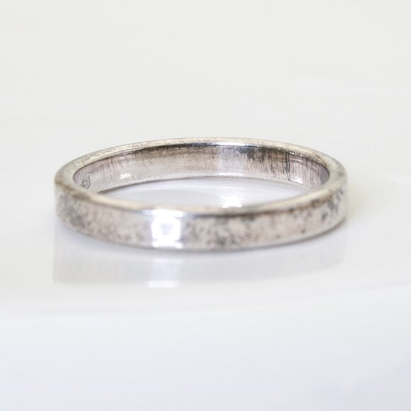 3mm Vintage Sterling Silver Flat Band Ring, Stamped 925, Sz7, Tarnish Jewelry - Picture 4 of 9